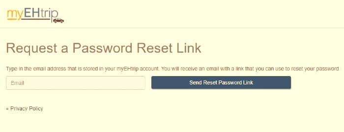 myEHtrip Reset Password